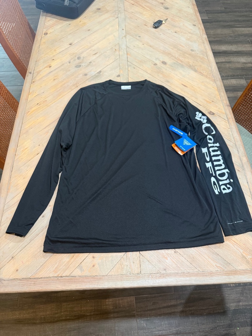 Columbia Men's PFG Terminal Tackle Long Sleeve Fishing Shirt, Black Size XLarge